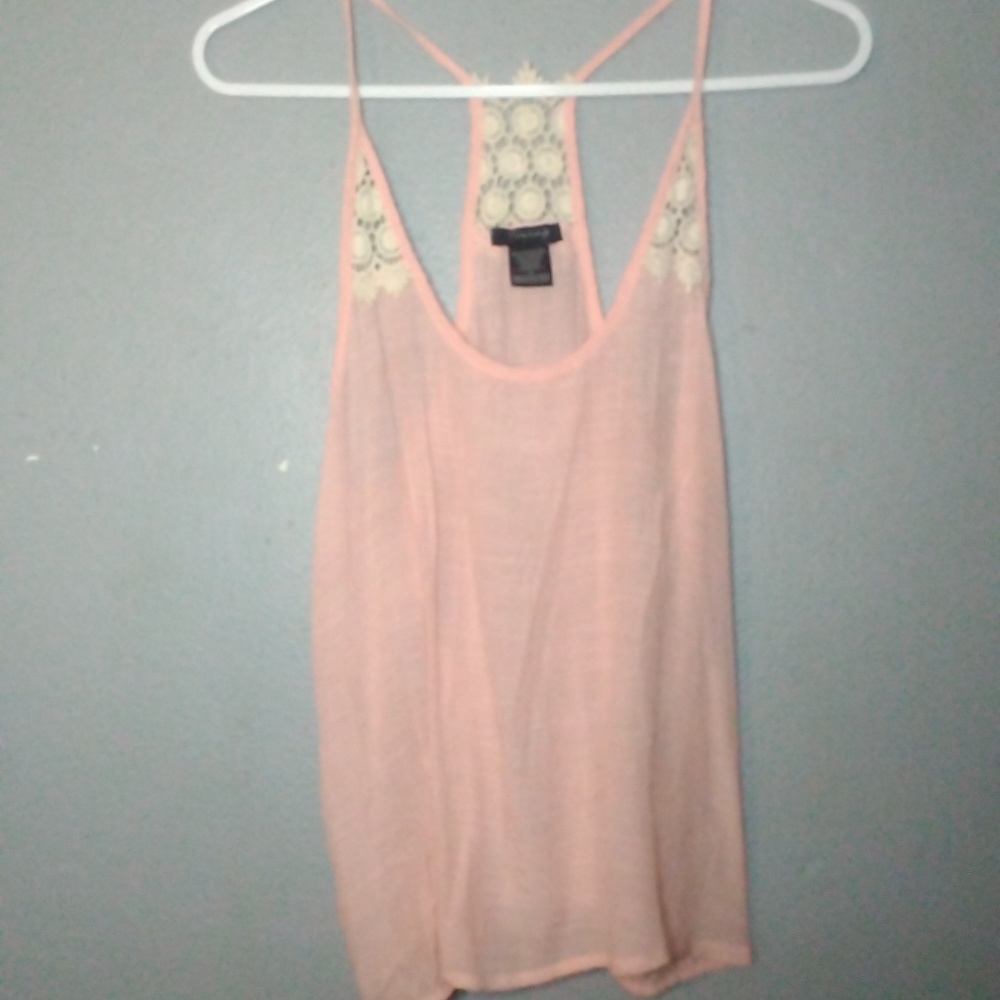 3/$20 Crochet detailed racer back tank top